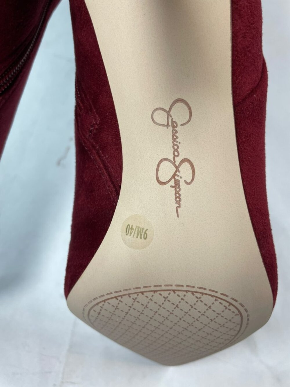Jessica Simpson Earon Knee-High Burgundy Pointed Stiletto Heel Boots Wmn's Sz 9M - Picture 10 of 13